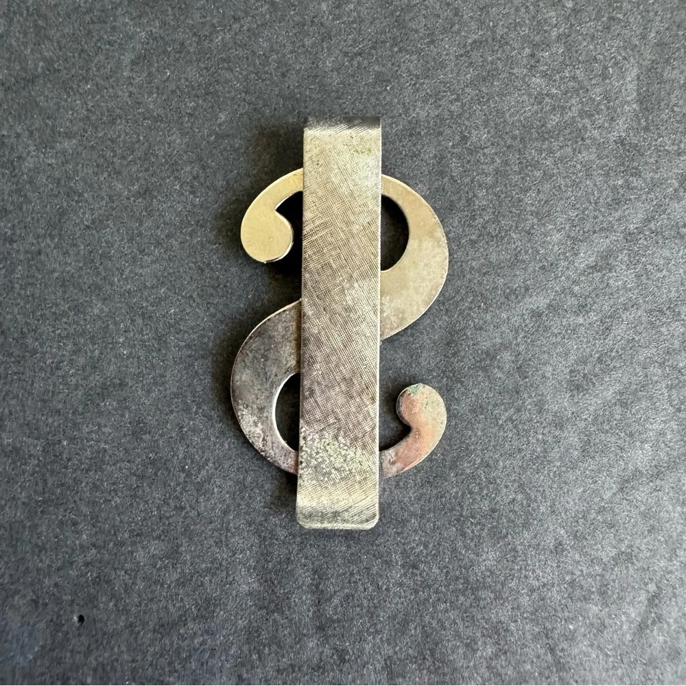 Vintage FOE Fraternal Order Of Eagles‎ Club Money Clip Silver Tone Dollar Sign